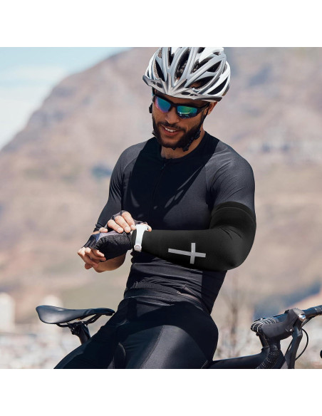 6 Pares Mangas de Protección Solar UV Unisex con Cruz