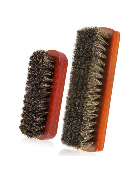 Cepillo de limpieza de zapatos Liwidon 2 piezas cerdas de caballo