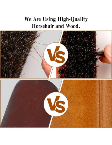 Cepillo de limpieza de zapatos Liwidon 2 piezas cerdas de caballo