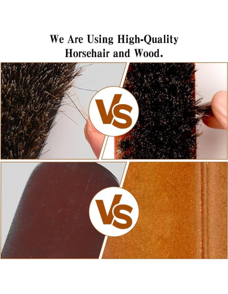 Cepillo de limpieza de zapatos Liwidon 2 piezas cerdas de caballo