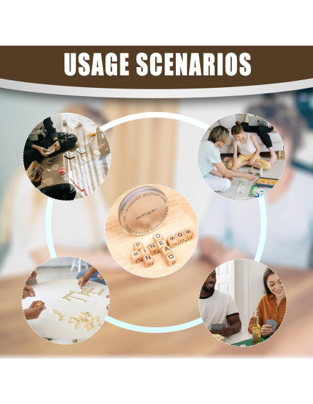 Juego de Crucigramas Wodgod con 12 Dados de Letras Madera