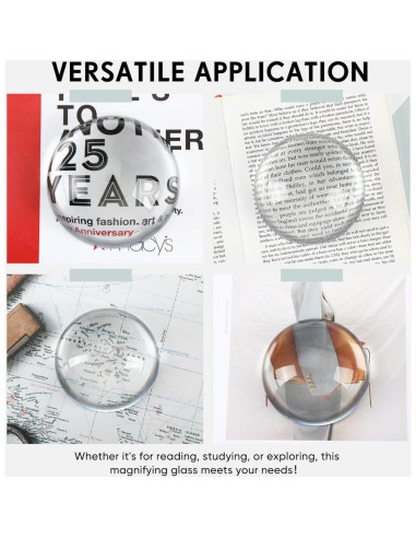 Lente de Aumento Jetec 5X 9.9 cm en Forma de Cúpula con Caja