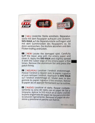 Kit de Reparación de Parches para Tubos Rema Tip Top TT01 - 2 Unidades