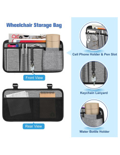 Bolsa de Almacenamiento para Silla de Ruedas FINPAC - Gris 2