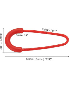 Extensores de Tiradores de Cremallera PATIKIL 10 Unidades Rojo 2