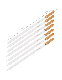 Pinchos de Kabob Goutime 60 cm Acero Inoxidable Set de 7 2