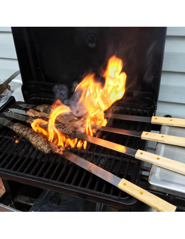 Pinchos de Kabob Goutime 60 cm Acero Inoxidable Set de 7