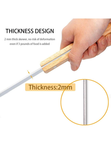 Pinchos de Kabob Goutime 60 cm Acero Inoxidable Set de 7