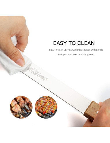 Pinchos de Kabob Goutime 60 cm Acero Inoxidable Set de 7