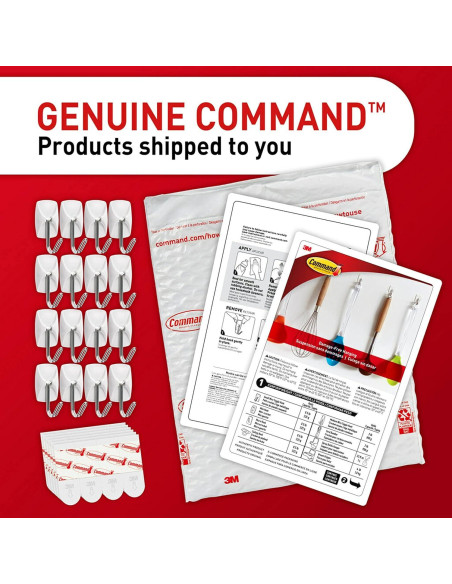 Ganchos de Pared Adhesivos Command 16 Unidades 0.23 kg