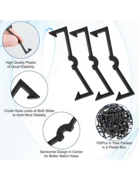 Clips de Tablero de Clavos Teaaha 100PCS Negro 5.08x1.35cm