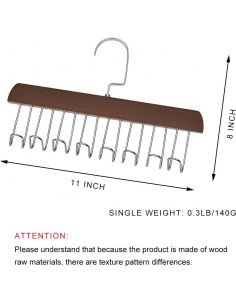Perchero de Cinturones AIWIWH 2 Pack 16 Ganchos Marrón 2