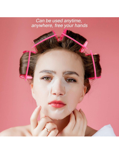 Juego de 40 Rulos de Espuma de Satén Rojo Rosa con Clips