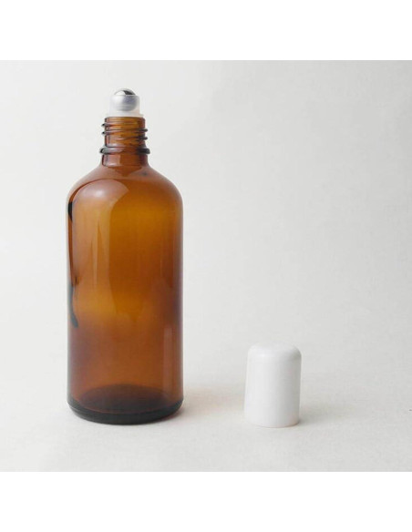 3 Piezas Botellas de Rodillo de Vidrio Ámbar 100ml Happyupcity
