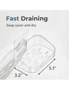 Soporte para Jabón Adhesivo DEEIF 2 Niveles Transparente 2