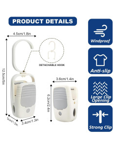 VinBee Ganchos de Lavandería con Clips 9 Piezas Antideslizantes 2