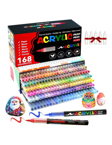 Set de 168 Marcadores de Pintura Acrílica TECADA Multicolor