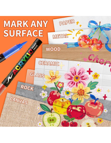 Set de 168 Marcadores de Pintura Acrílica TECADA Multicolor