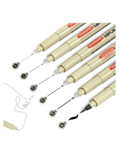 Juego de Plumas Fineliner GETHPEN 6 Piezas Tinta Negra 0.2mm