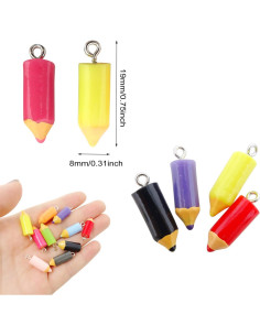 20 Colgantes de Lápiz de Resina Coloridos Honbay para Joyería 2