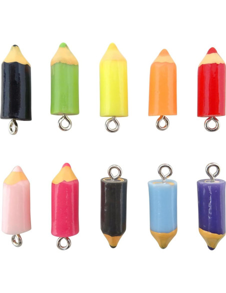 20 Colgantes de Lápiz de Resina Coloridos Honbay para Joyería