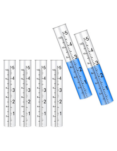 6 Tubos de Reemplazo para Pluviómetro Plástico 12.7 cm Xthrotsenk