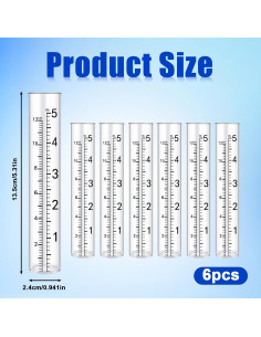 6 Tubos de Reemplazo para Pluviómetro Plástico 12.7 cm Xthrotsenk 2