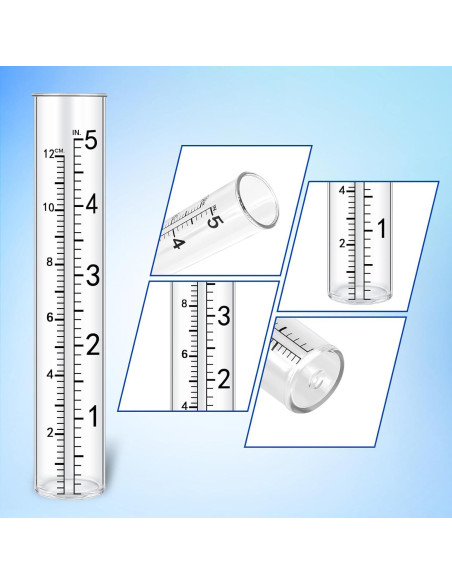 6 Tubos de Reemplazo para Pluviómetro Plástico 12.7 cm Xthrotsenk