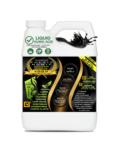 Concentrado Líquido de Ácido Húmico y Fúlvico 946 ml - Mejorador de Suelo