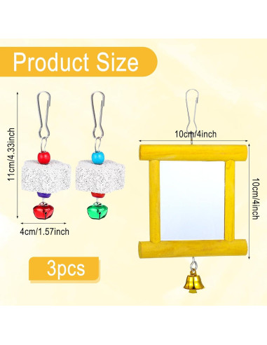 Juguete para Pollos Lnngub - Espejo Columpio y Piedras Limar Picos