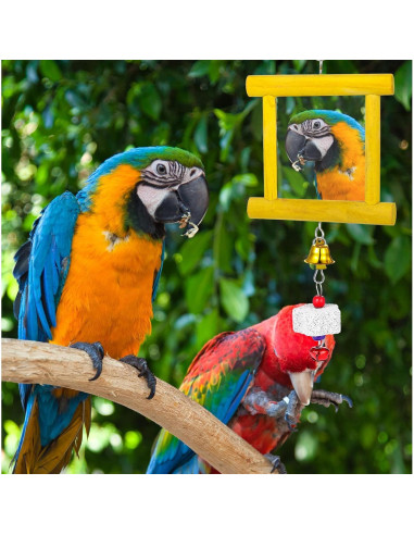 Juguete para Pollos Lnngub - Espejo Columpio y Piedras Limar Picos