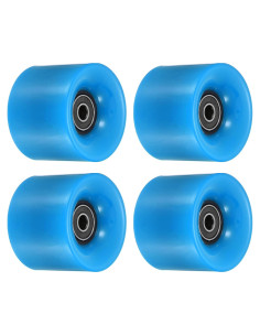 Ruedas de Longboard PATIKIL 45x60mm PU ABEC-9 Negras/Azules
