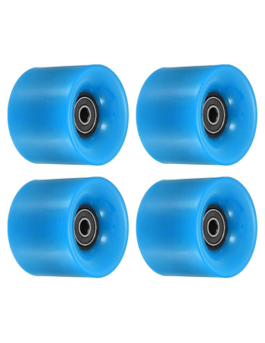 Ruedas de Longboard PATIKIL 45x60mm PU ABEC-9 Negras/Azules