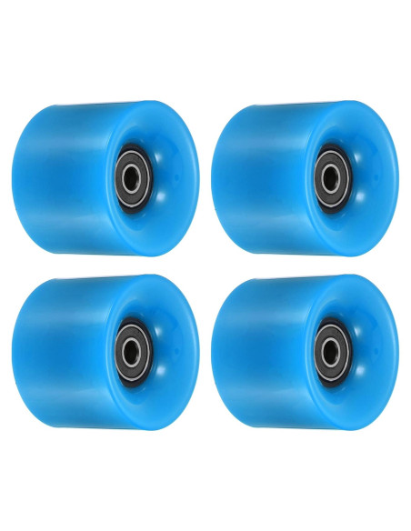 Ruedas de Longboard PATIKIL 45x60mm PU ABEC-9 Negras/Azules