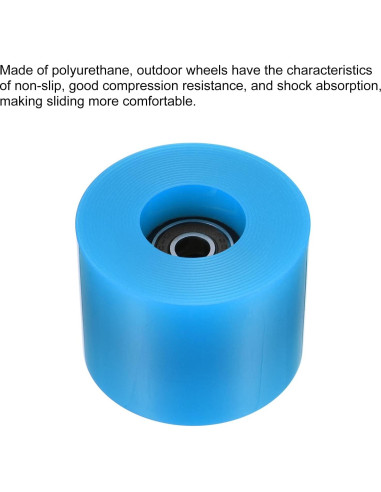 Ruedas de Longboard PATIKIL 45x60mm PU ABEC-9 Negras/Azules