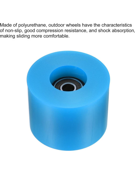 Ruedas de Longboard PATIKIL 45x60mm PU ABEC-9 Negras/Azules