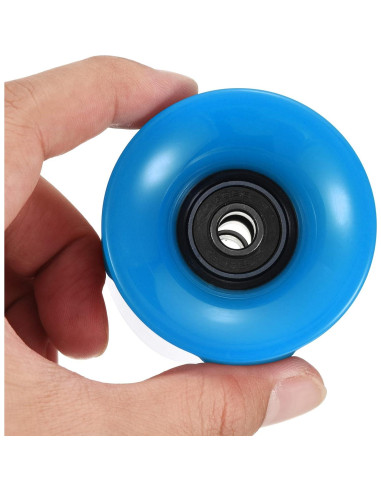 Ruedas de Longboard PATIKIL 45x60mm PU ABEC-9 Negras/Azules