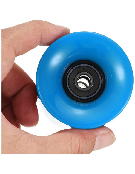Ruedas de Longboard PATIKIL 45x60mm PU ABEC-9 Negras/Azules
