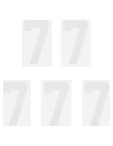 Parche de Número 7 MECCANIXITY 20cm Blanco para Uniforme - Paquete de 5