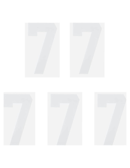 Parche de Número 7 MECCANIXITY 20cm Blanco para Uniforme - Paquete de 5