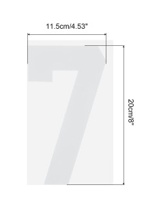 Parche de Número 7 MECCANIXITY 20cm Blanco para Uniforme - Paquete de 5 2