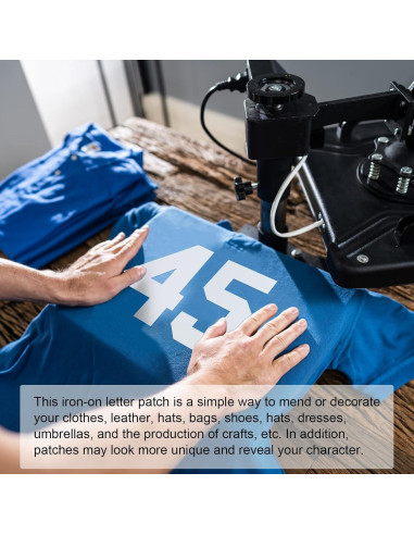 Parche de Número 7 MECCANIXITY 20cm Blanco para Uniforme - Paquete de 5