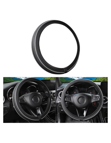 Funda de Volante de Coche Osilly Cuero Antideslizante 38 cm Gris