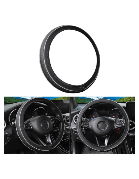 Funda de Volante de Coche Osilly Cuero Antideslizante 38 cm Gris Funda de Volante de Coche Osilly Cuero Antideslizante 38 cm Gris