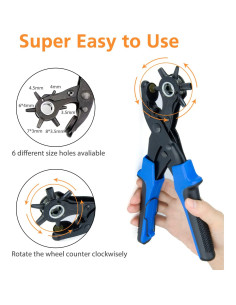 Perforador de Agujeros para Cinturones PeoTRIOL Azul 6 Tamaños 2