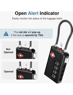 Candados de Viaje TSA Puroma 4 Dígitos Reajustables - 2 Piezas 2