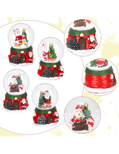 4 Piezas Globo de Nieve Navidad Suclain 4.5 cm Decoración 2