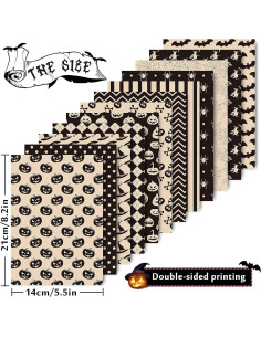 Conjunto de Papel de Patrón Halloween Whaline 60 Hojas A5 2