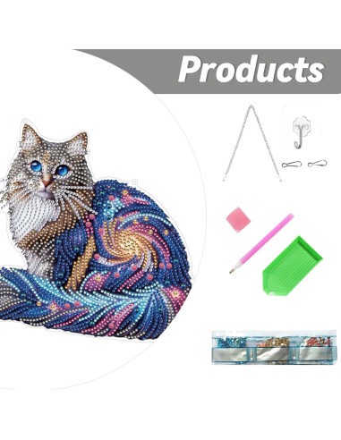 Kit de Pintura de Diamante VNRGG para Gatos Adultos 5D