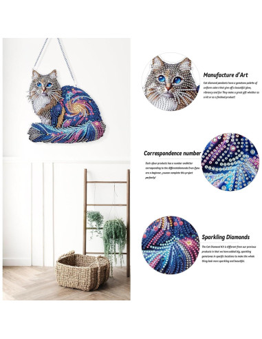 Kit de Pintura de Diamante VNRGG para Gatos Adultos 5D